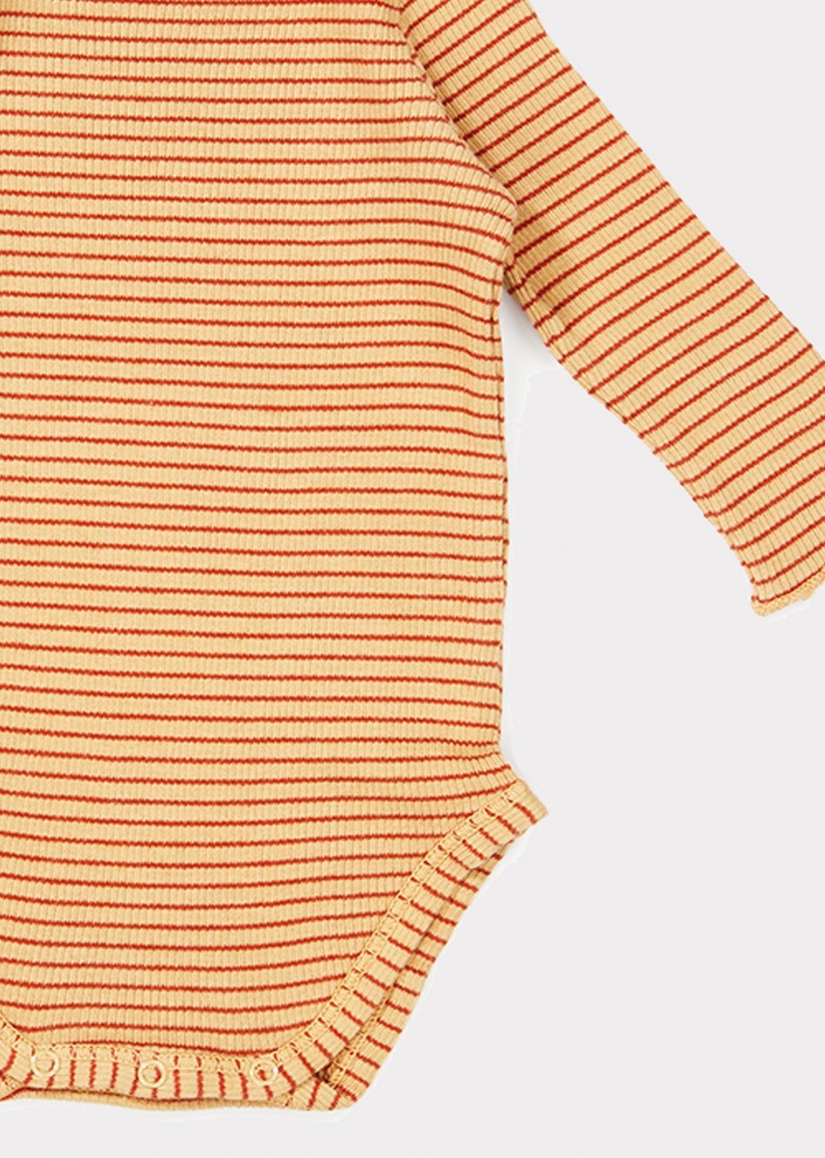 Baby Girls Camel & Rust Stripe Cotton Babysuits