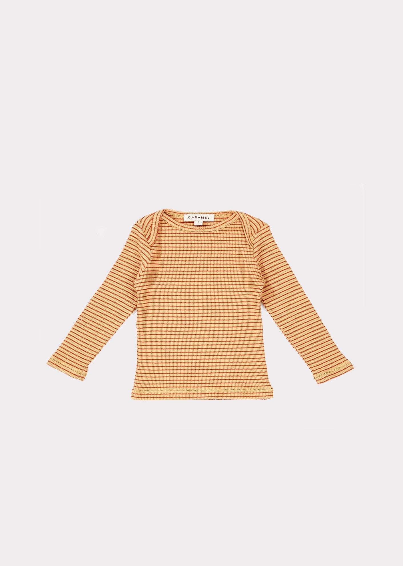 Baby Girls Camel & Rust Cotton Top