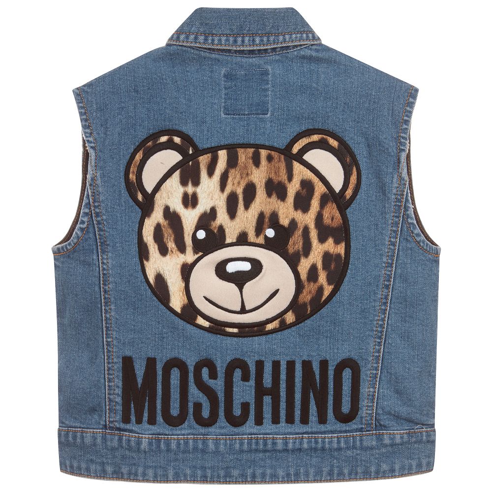 Girls Blue Denim Teddy Vest