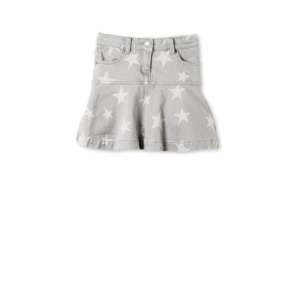 Grils Grey Denim Star Printed 'Susie' Skirt - CÉMAROSE | Children's Fashion Store - 1
