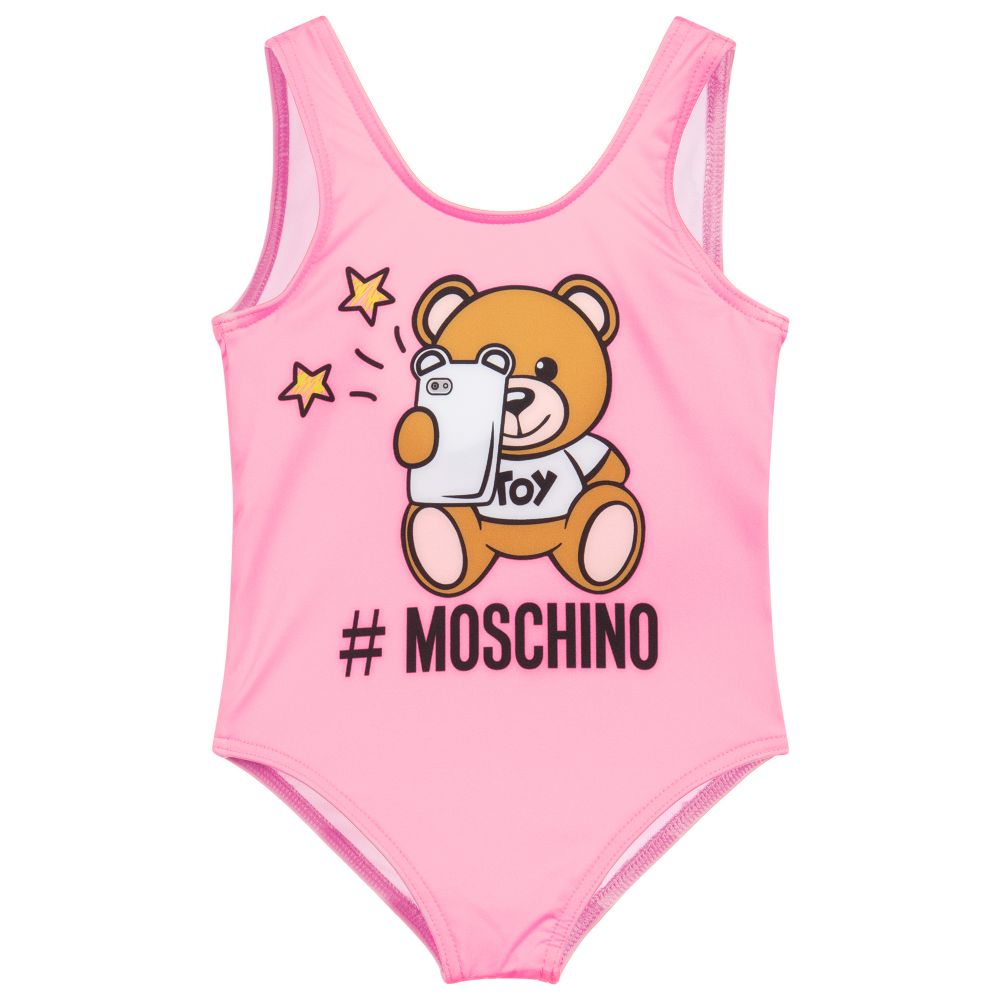 Baby Girls Pink Teddy Swimsuit