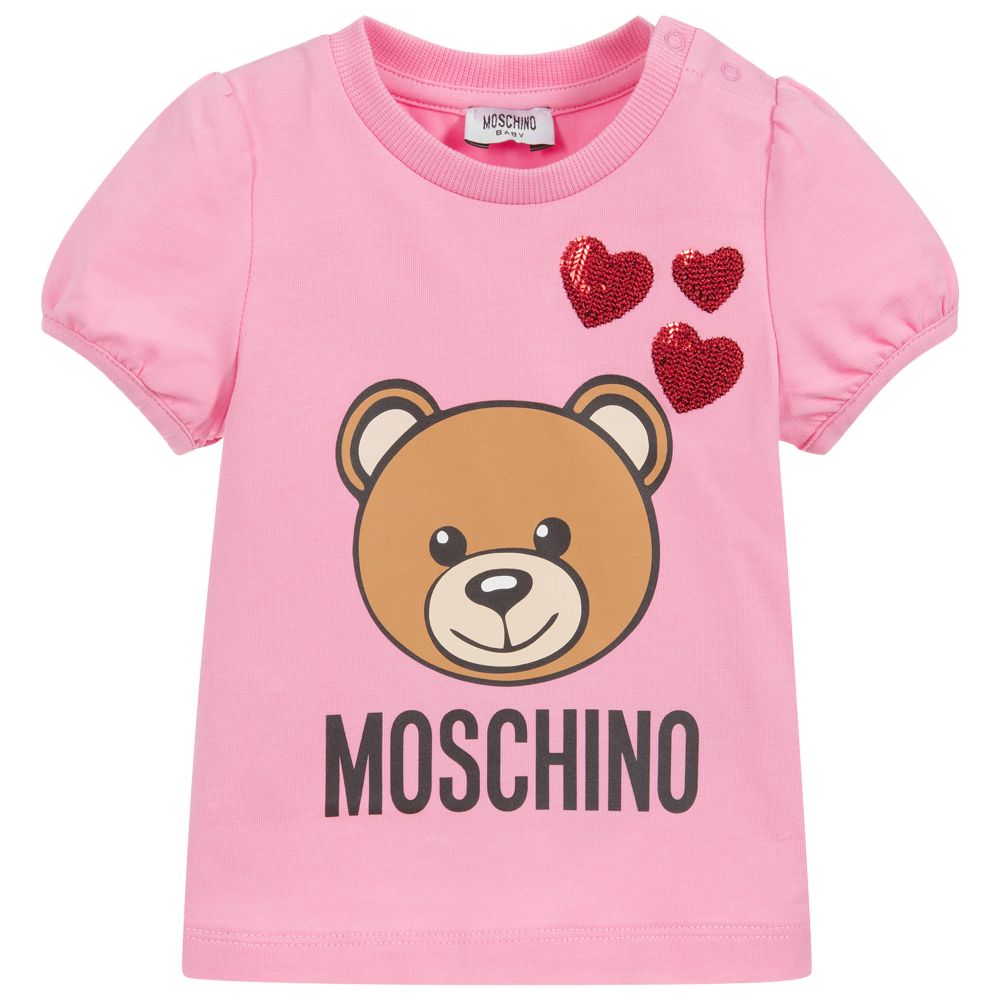 Baby Girls Pink Cotton T-Shirt