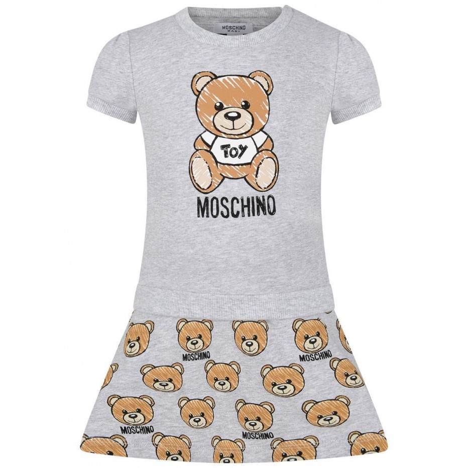 Baby Girls Grey Teddy Dress