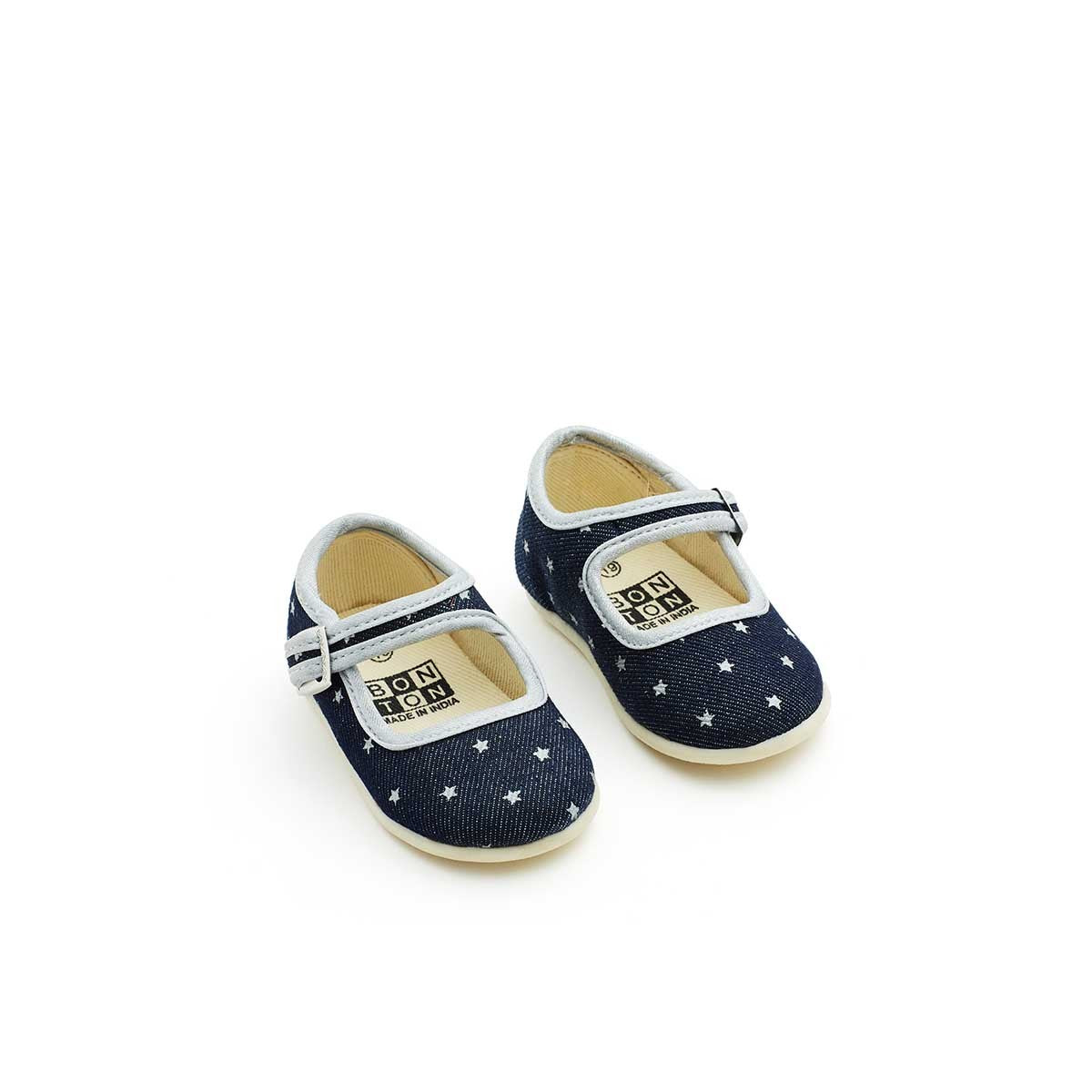 Baby Girls Dark Blue Cotton Shoes