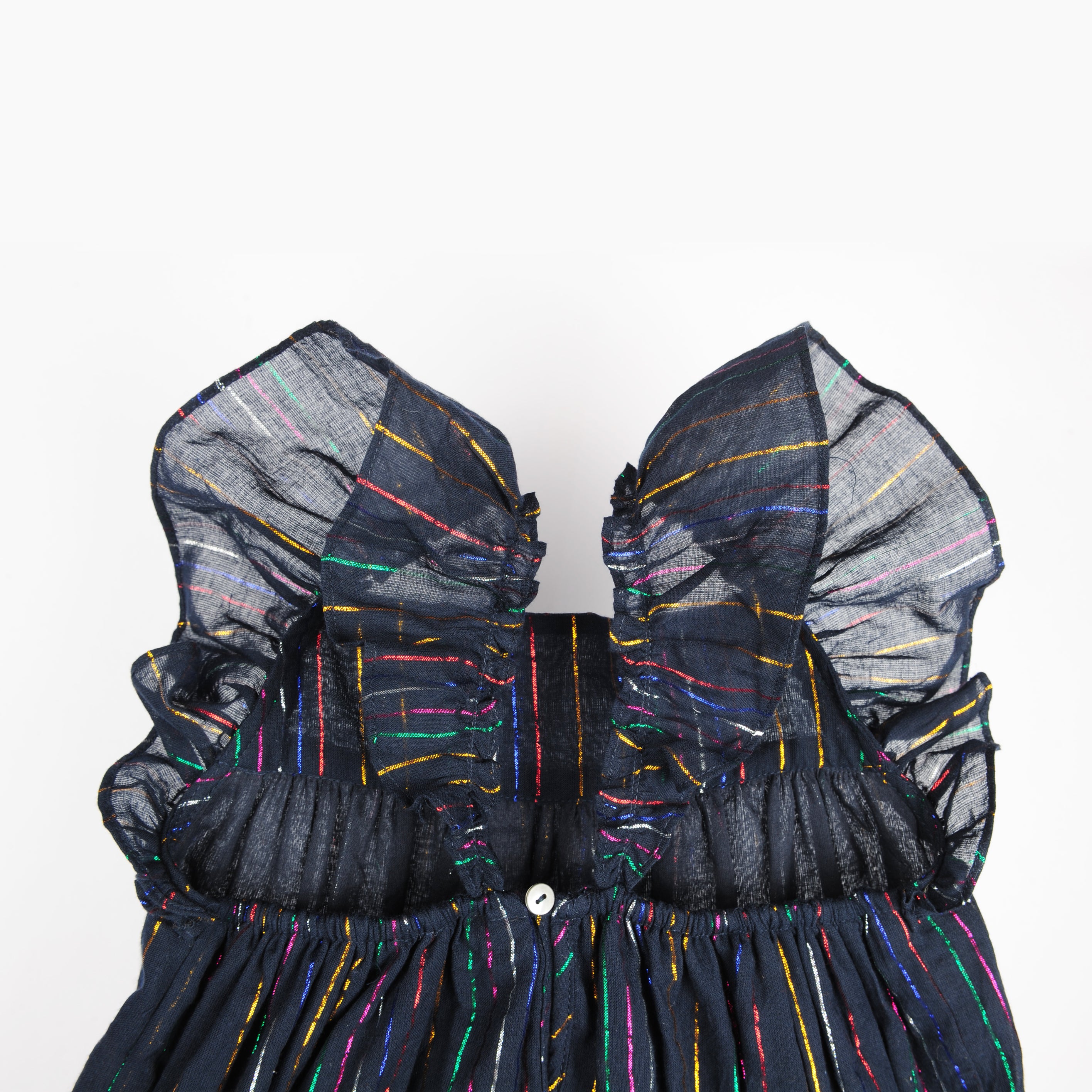 Girls Black Stripes Cotton Dress