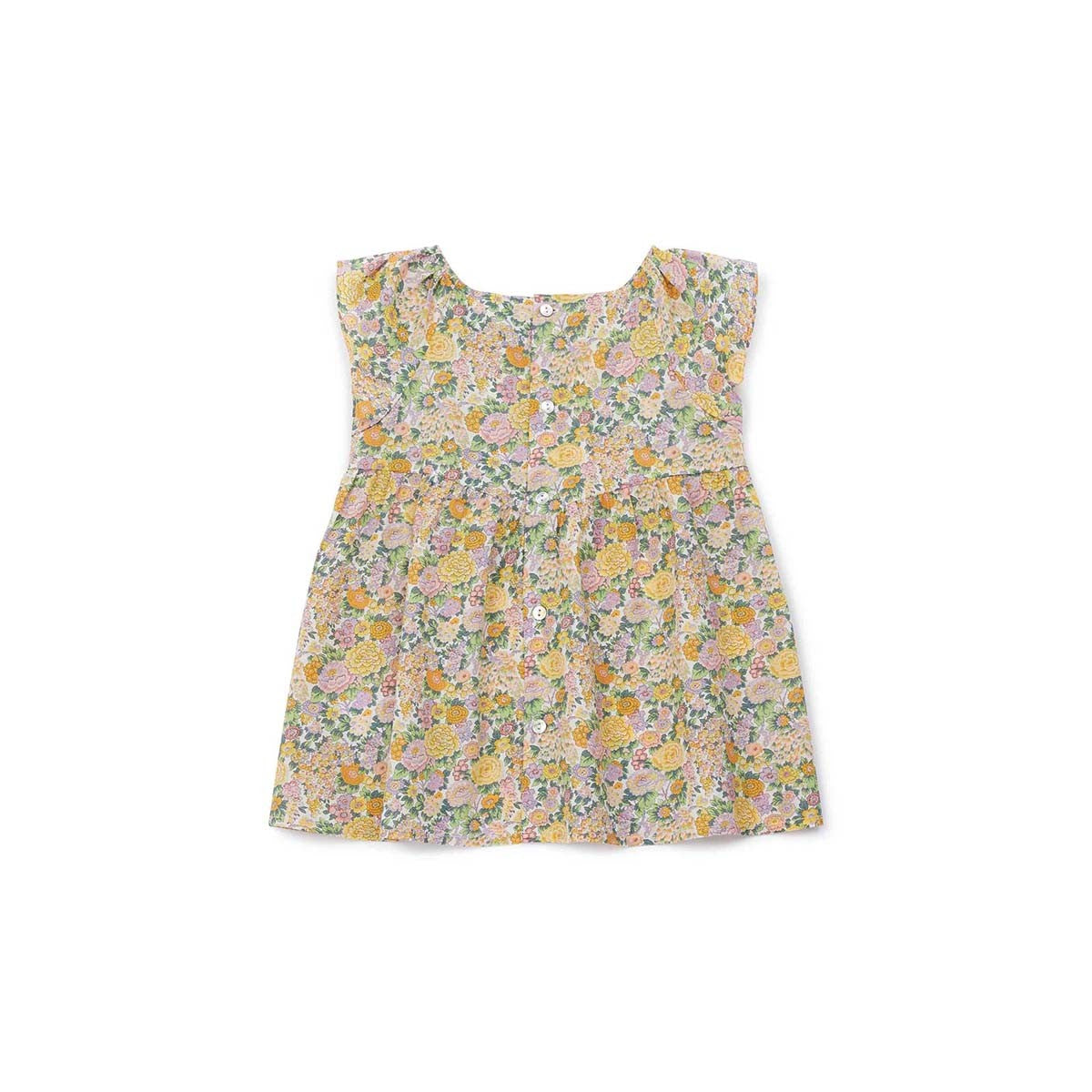 Girls Yellow Printed Cotton Top