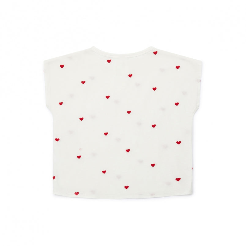 Girls White Heart T-shirt
