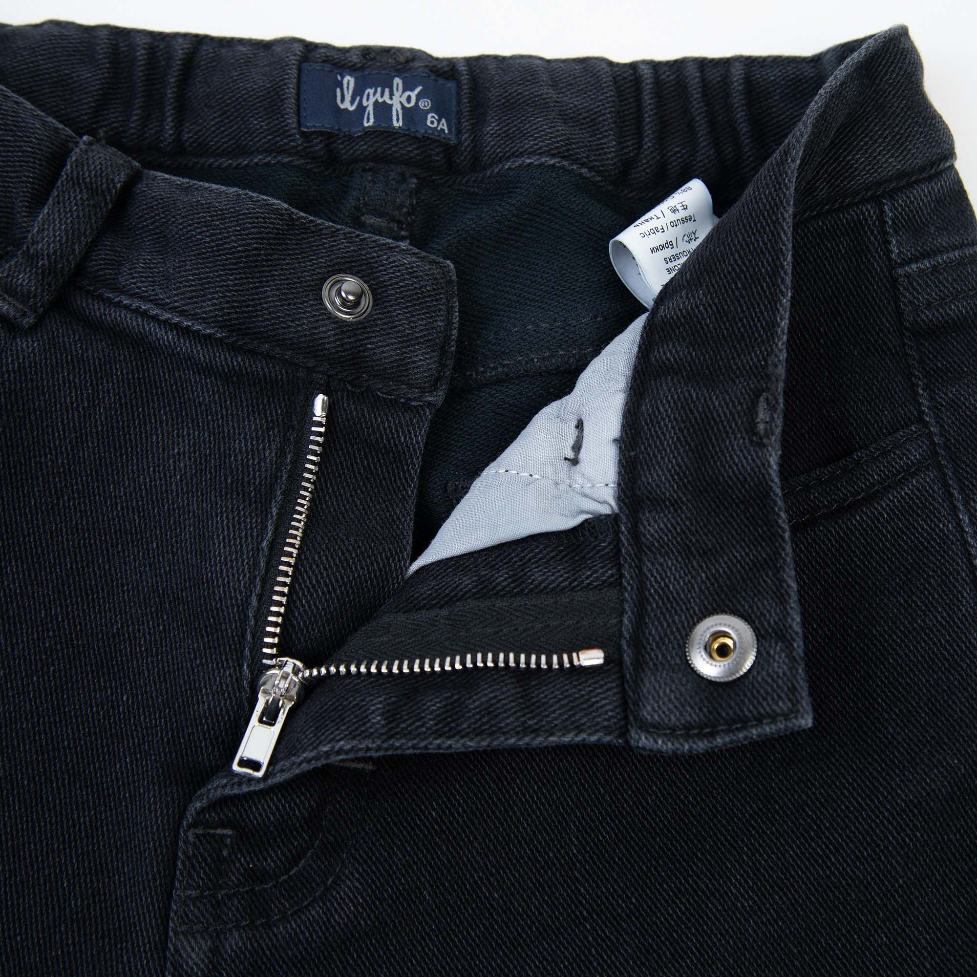 Boys & Girls Black Cotton Trousers