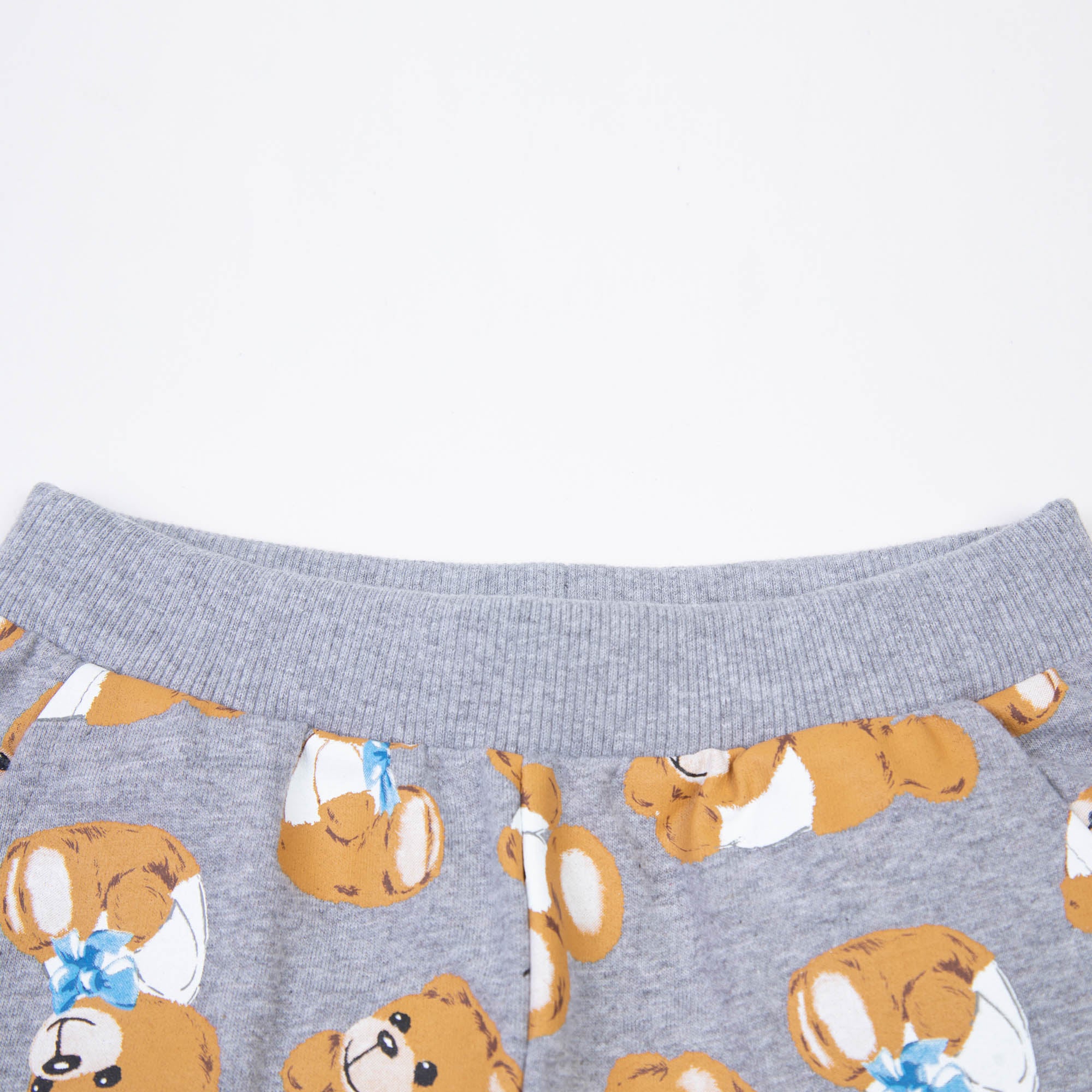Baby Boys & Girls Grey Printed Cotton Trousers