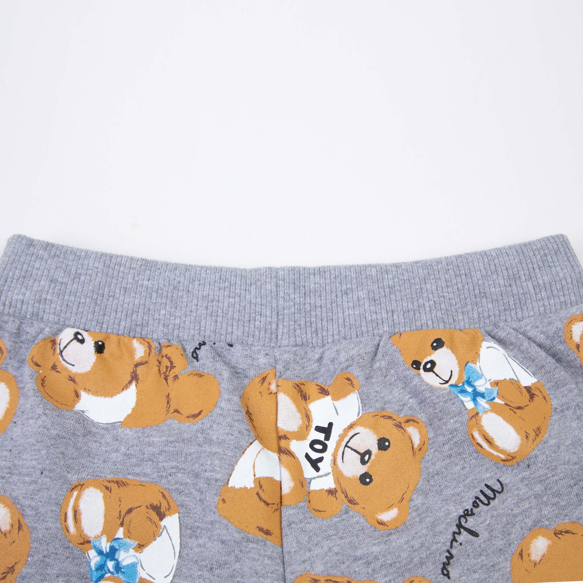 Baby Boys & Girls Grey Printed Cotton Trousers
