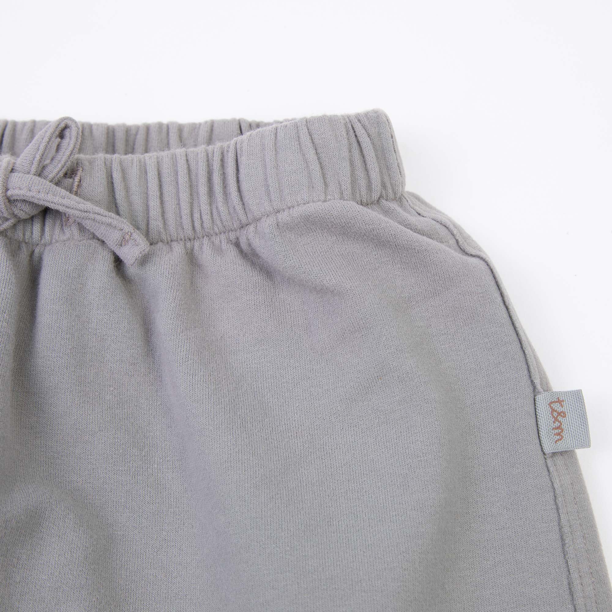 Baby Boys & Girls Grey Cotton Trousers
