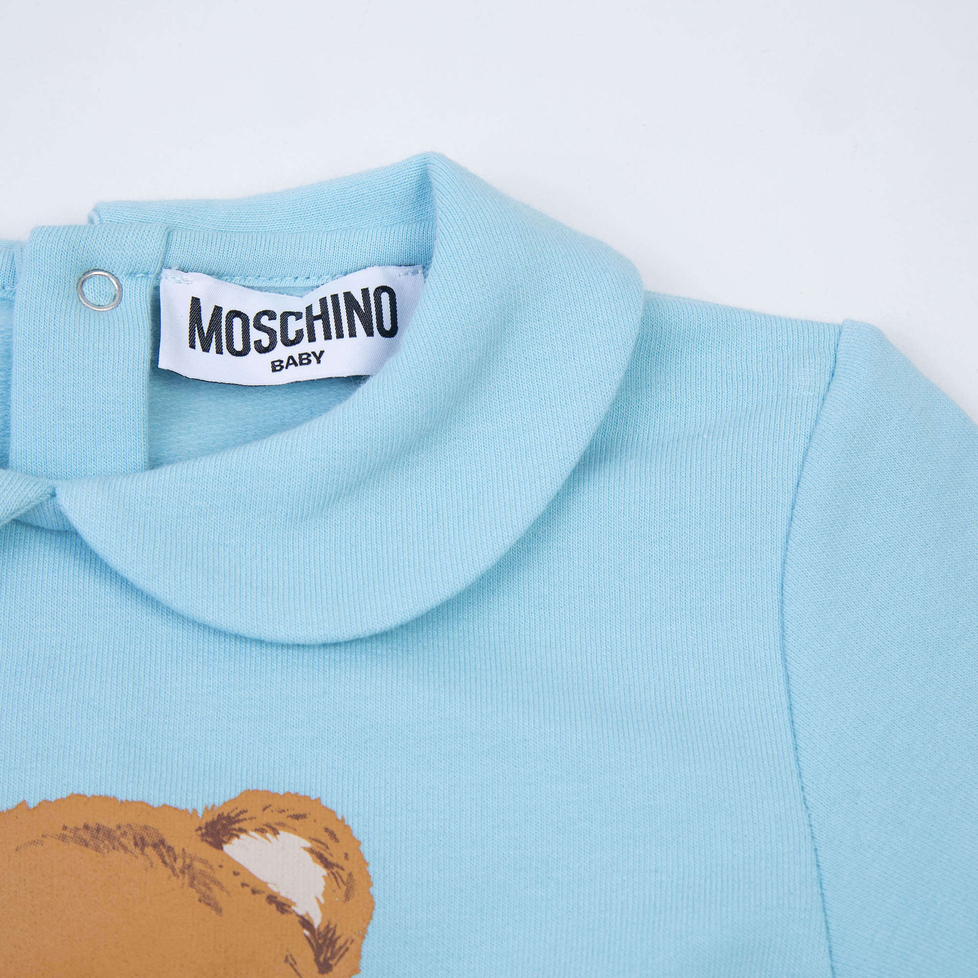 Baby Boys & Girls Blue Logo Cotton Babysuit