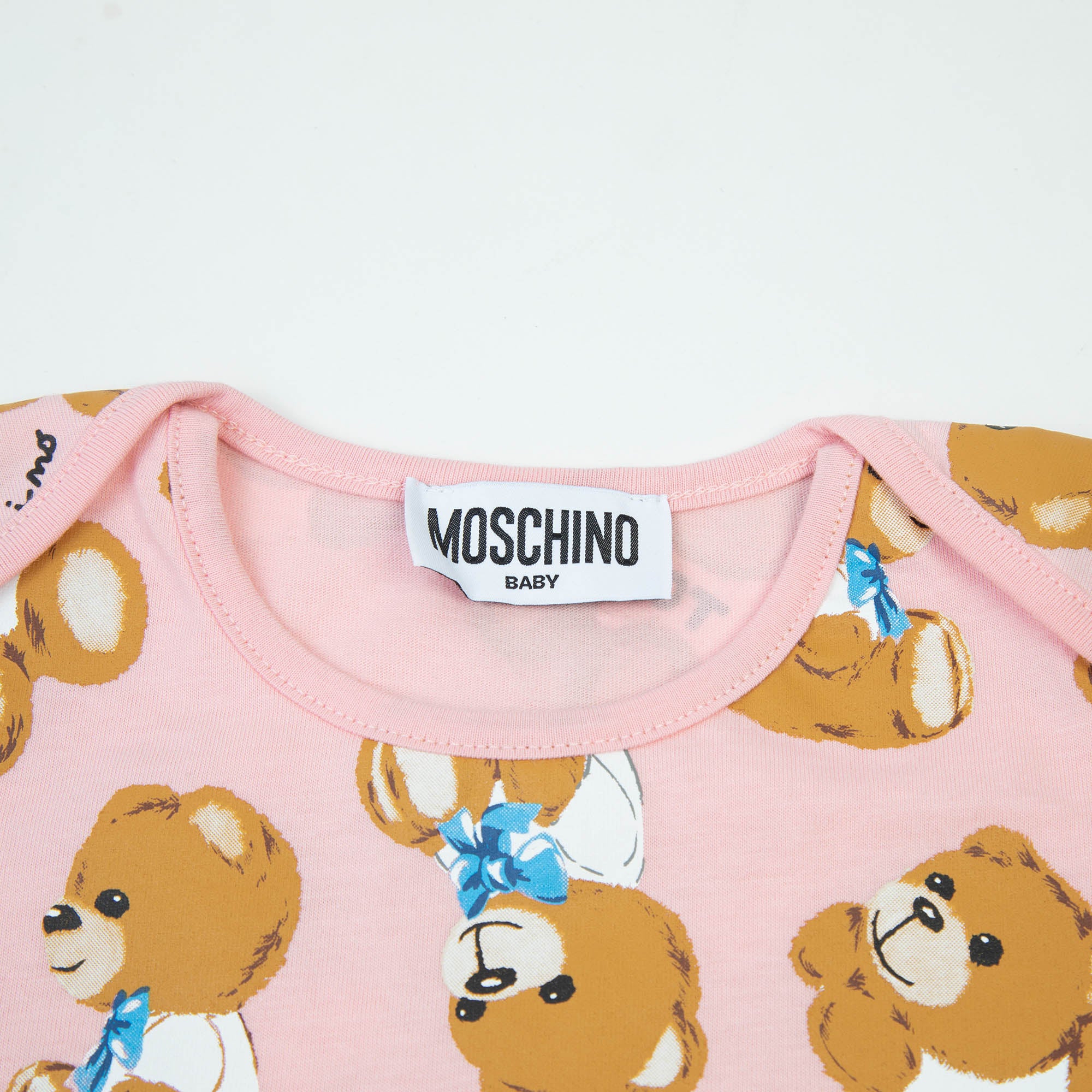 Baby Girls Pink Printed Cotton Babysuit