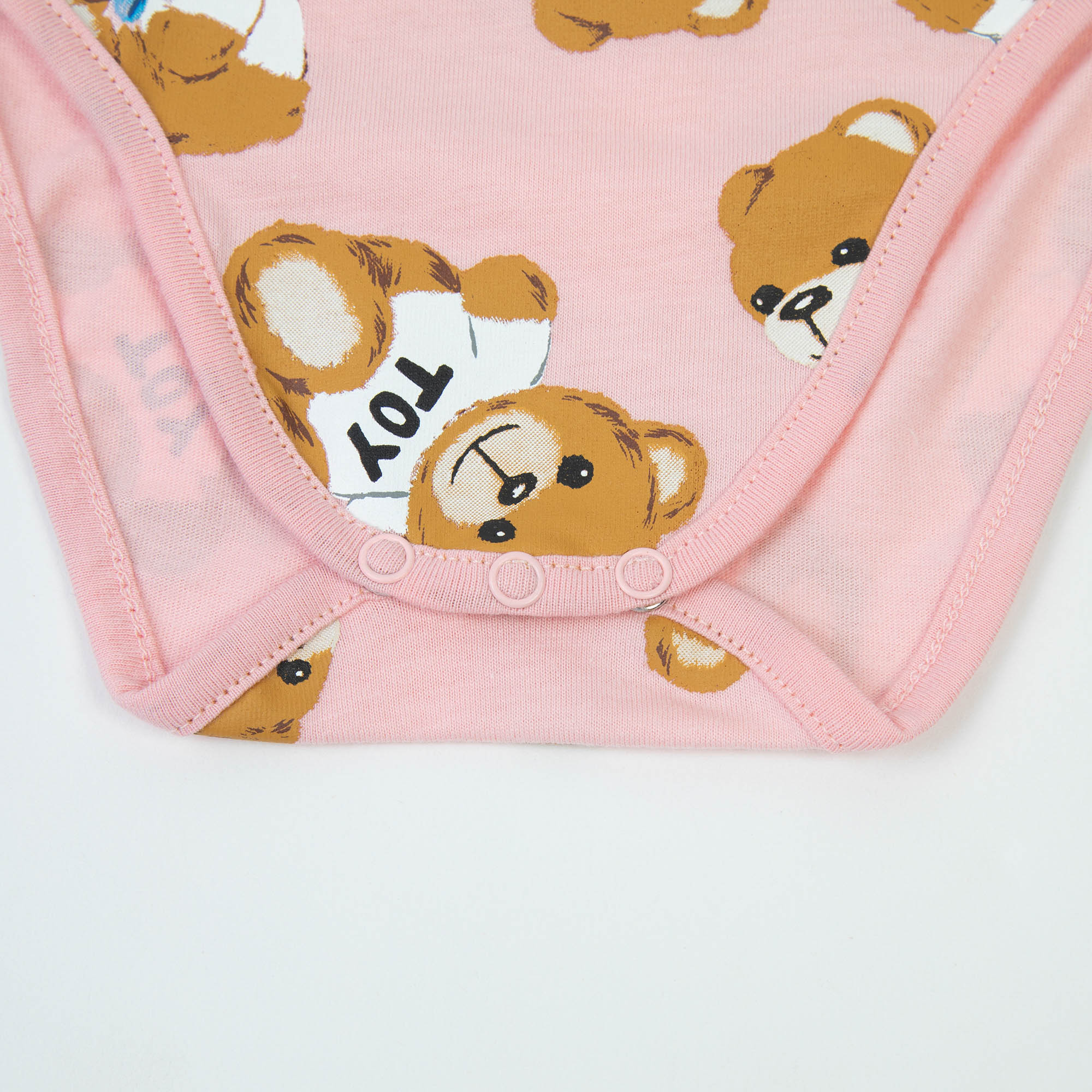 Baby Girls Pink Printed Cotton Babysuit