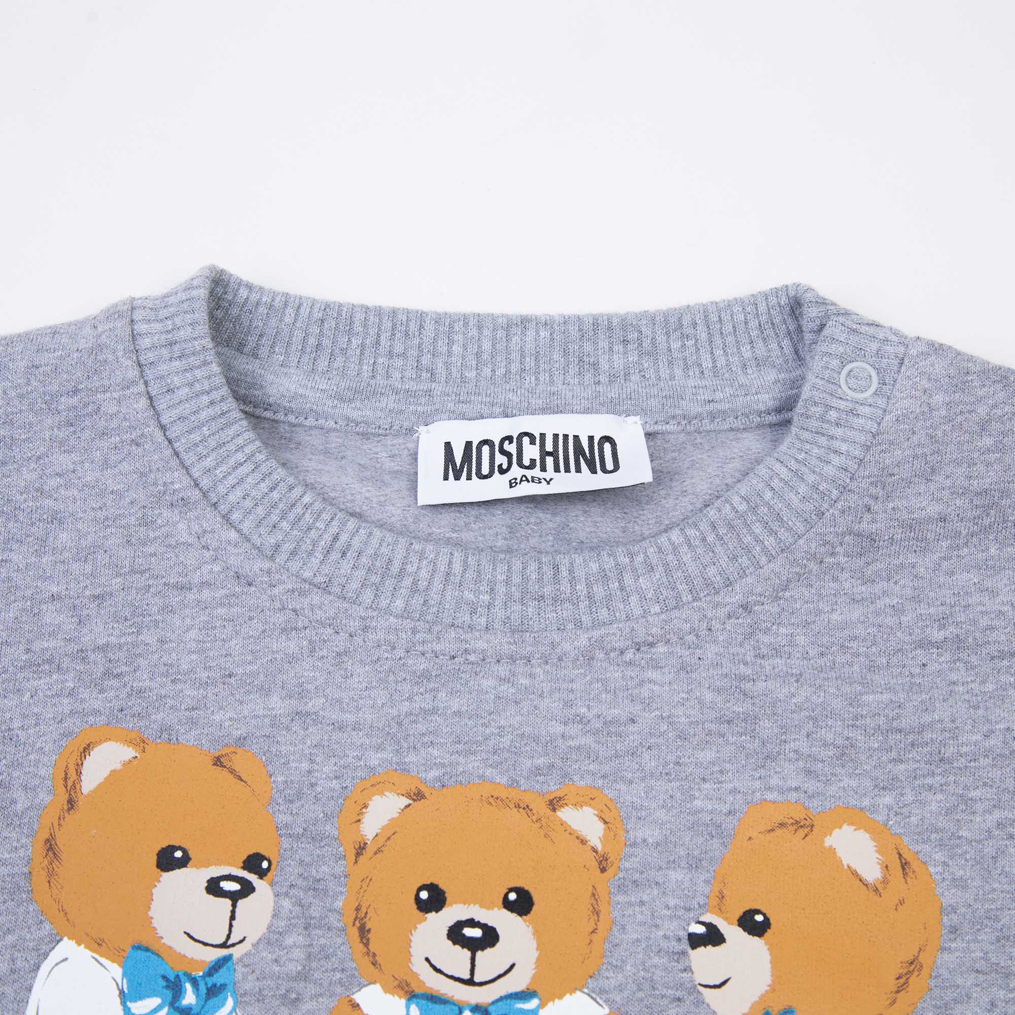 Baby Boys & Girls Grey Printed Cotton Sweatshirt