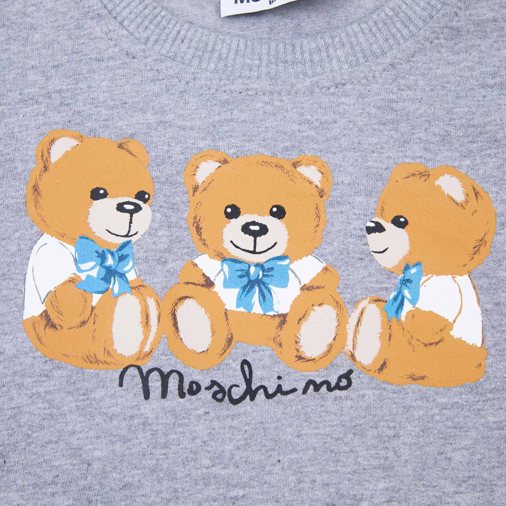 Baby Boys & Girls Grey Printed Cotton Sweatshirt