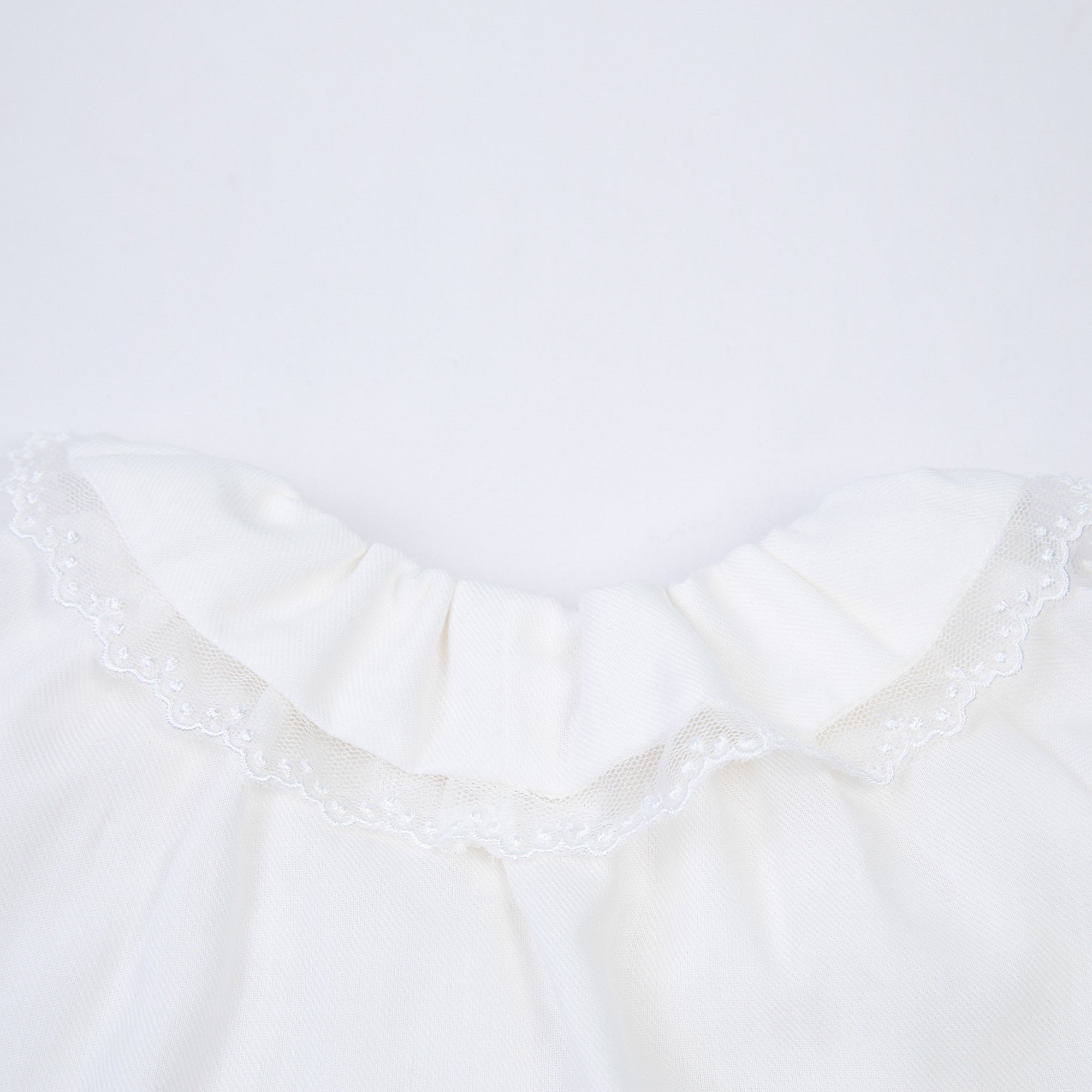 Baby Girls White Cotton Babysuit