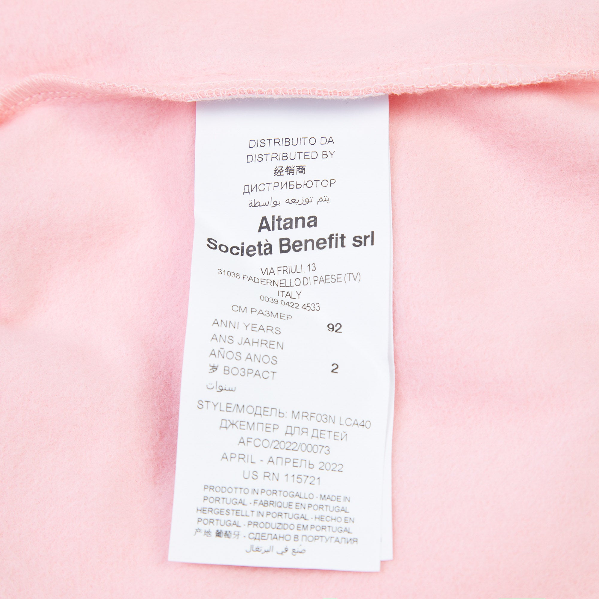 Baby Boys & Girls Pink Printed Cotton Sweatshirt