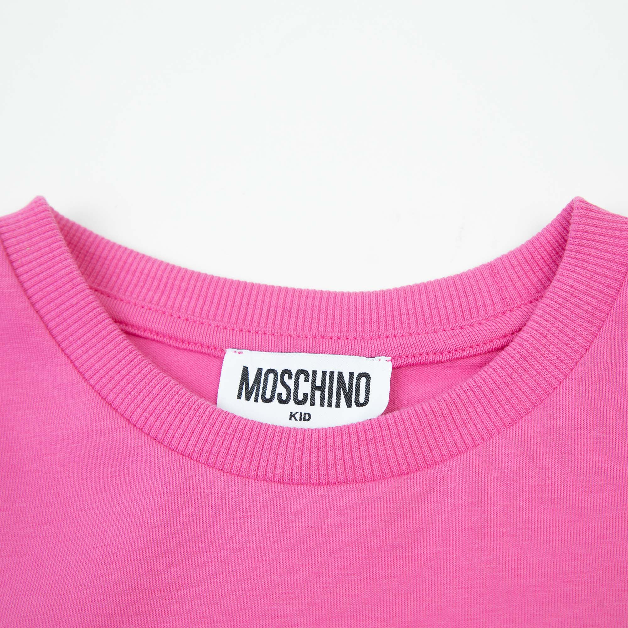 Girls Fuschia Printed Cotton T-Shirt