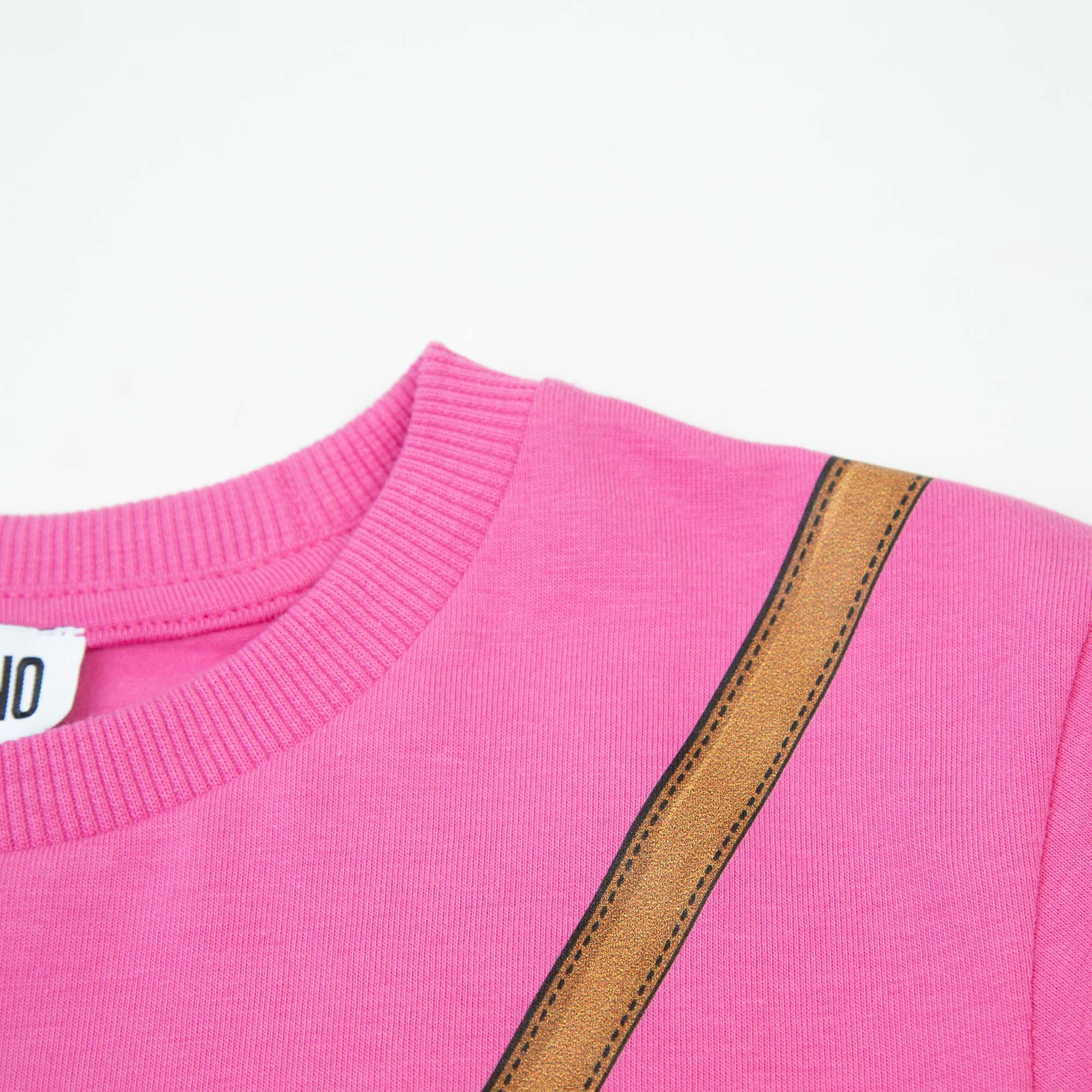 Girls Fuschia Printed Cotton T-Shirt
