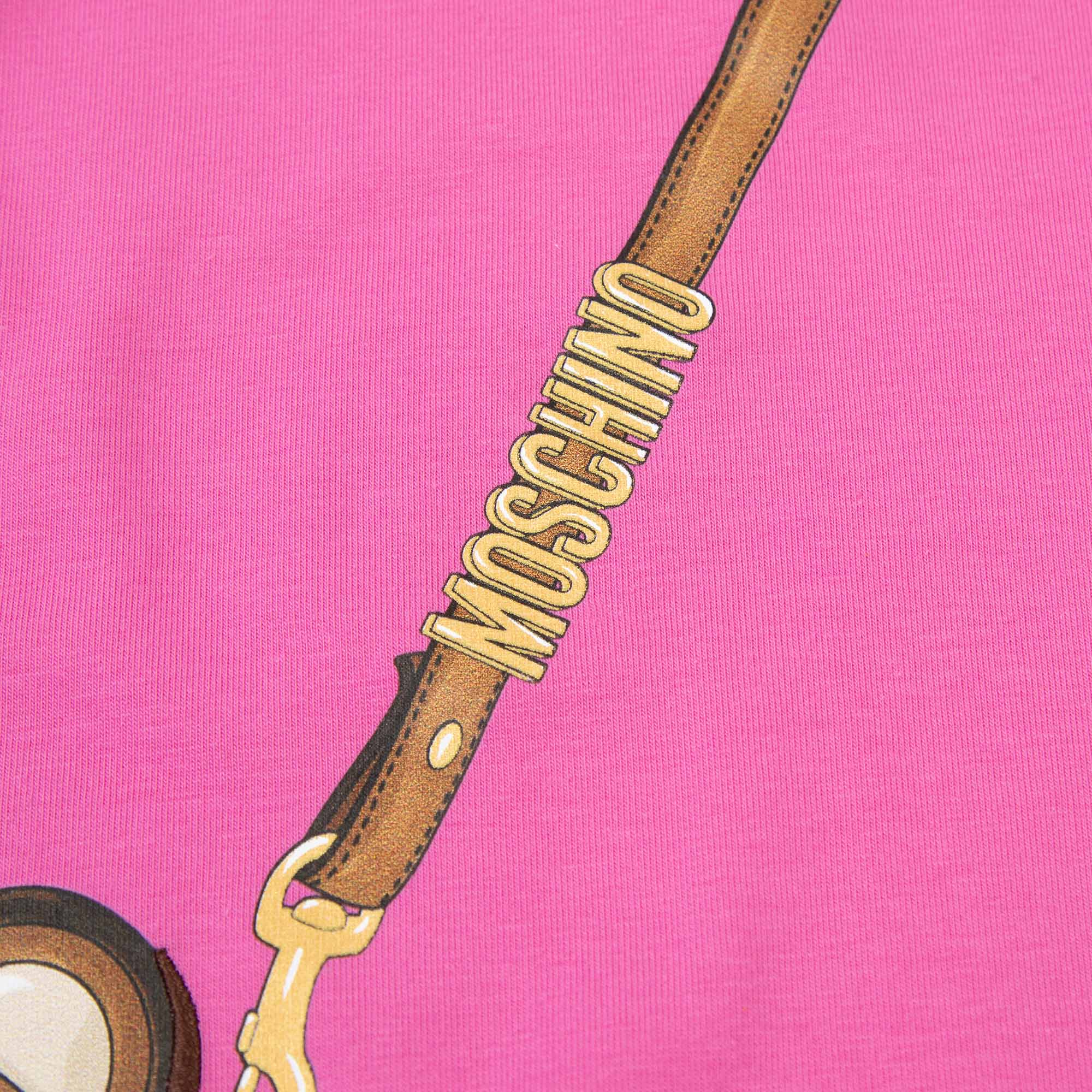 Girls Fuschia Printed Cotton T-Shirt