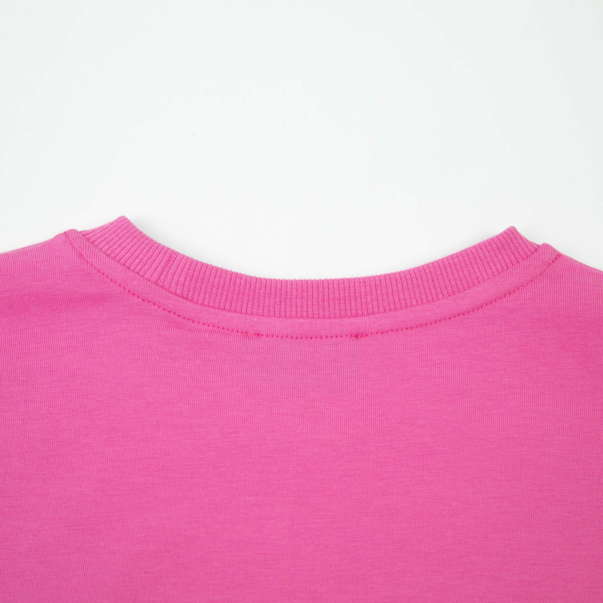Girls Fuschia Printed Cotton T-Shirt