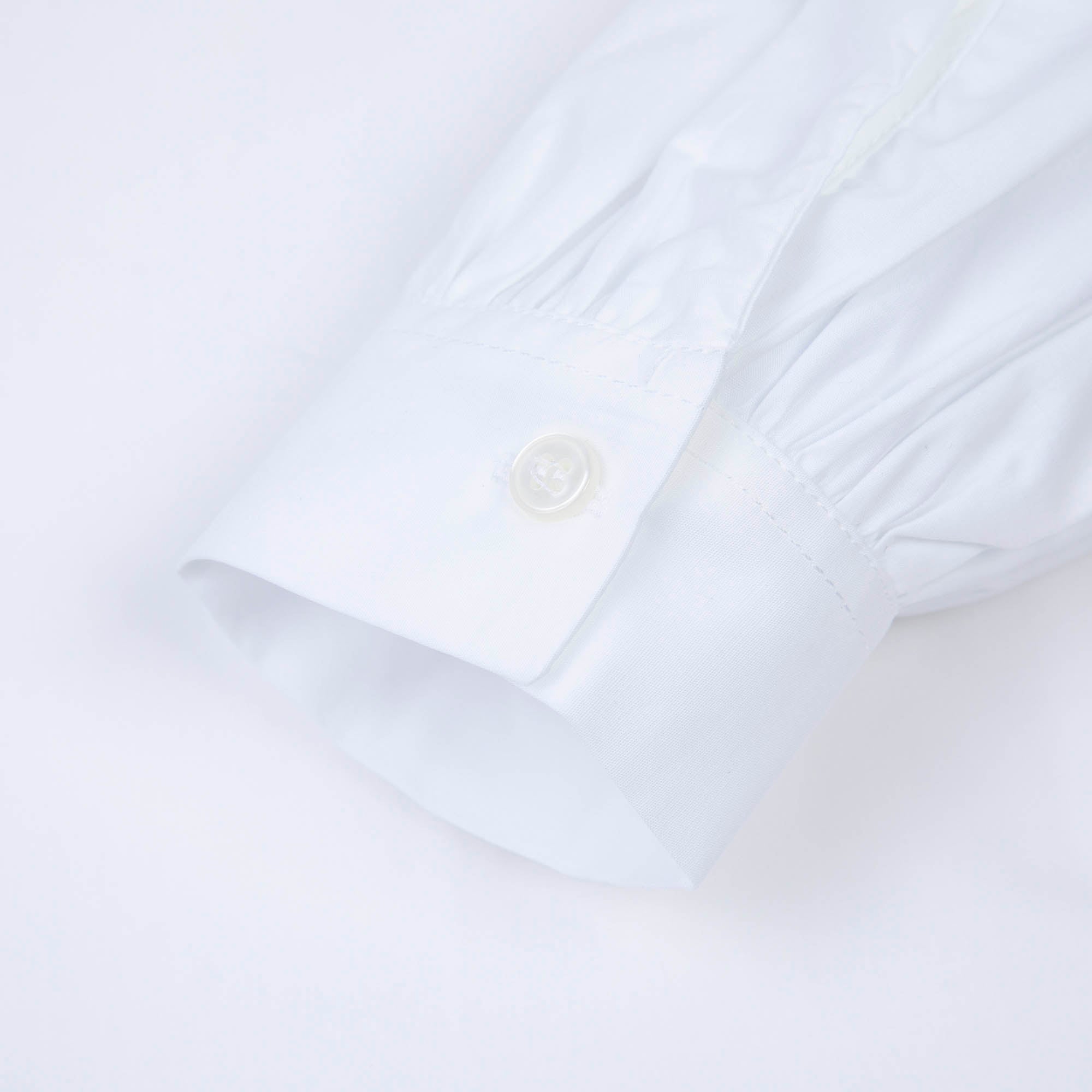 Girls White Ruffle Cotton Shirt