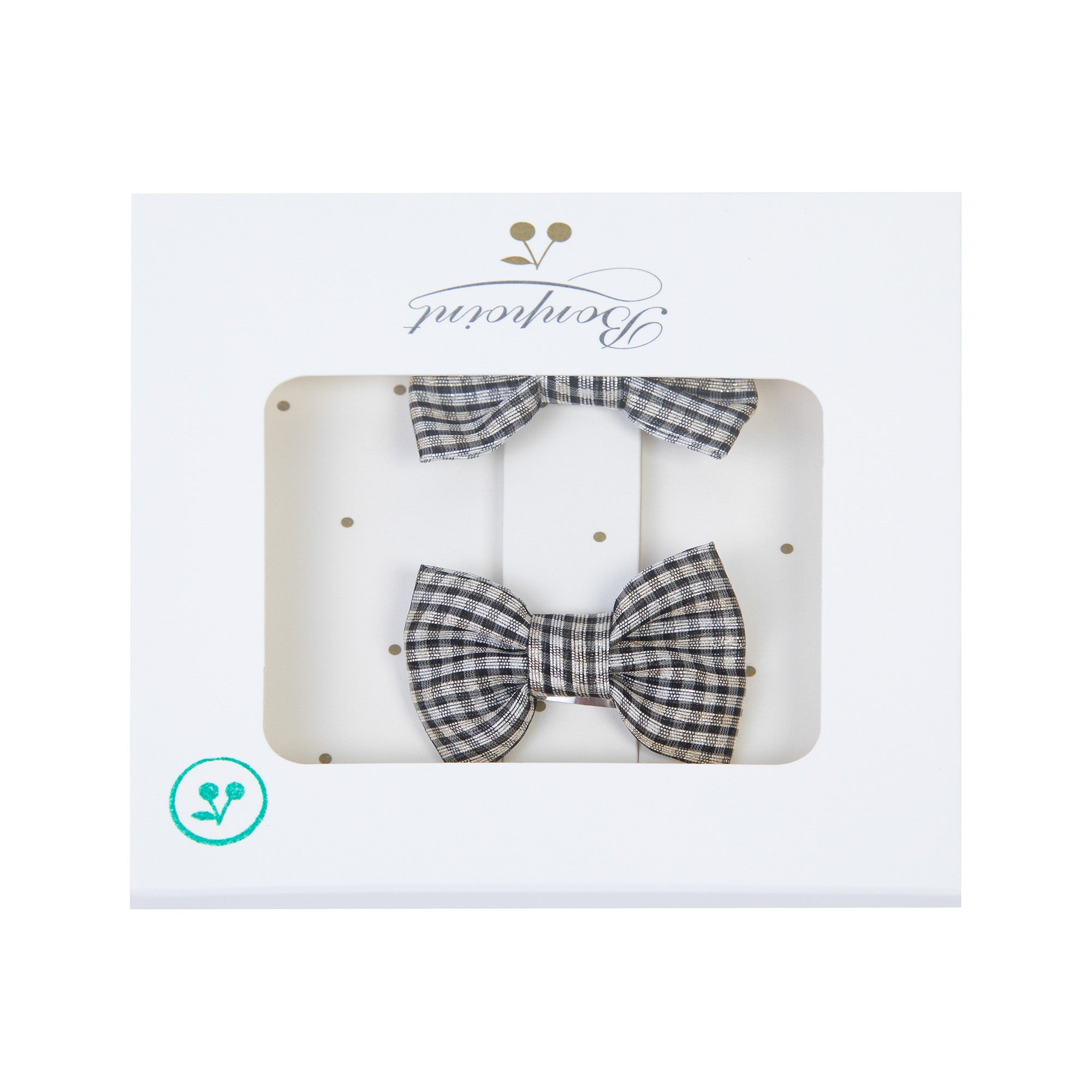 Girls Black Check Hair Clips