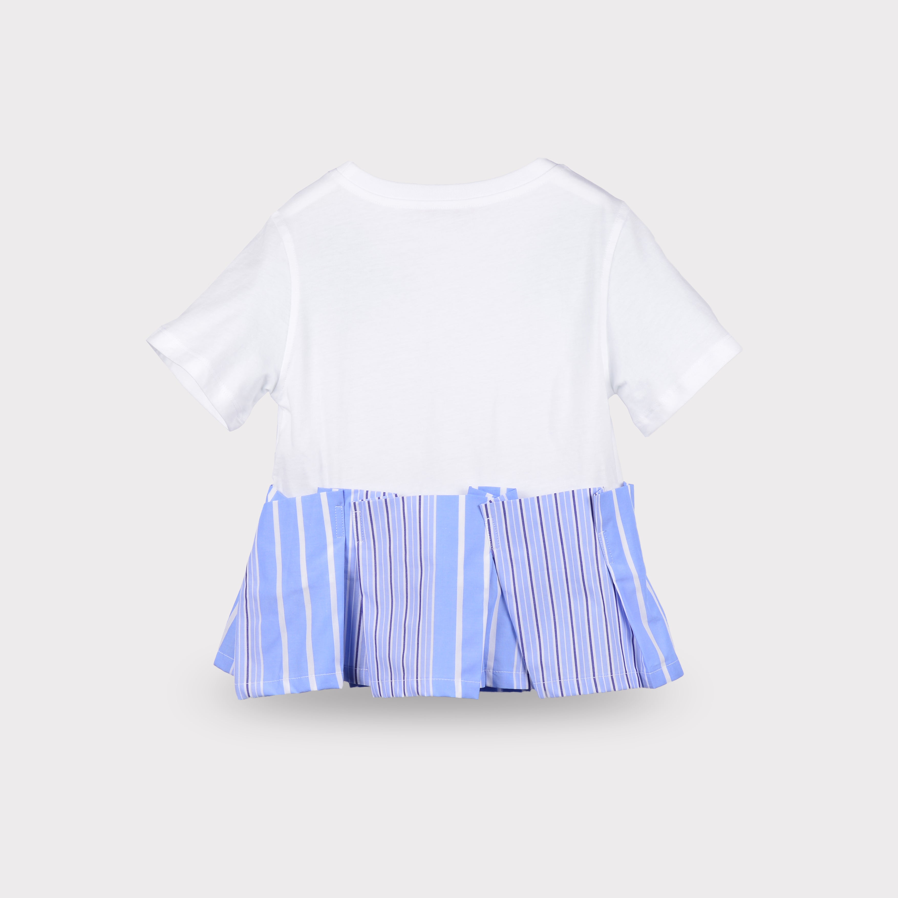 Girls White Cotton T-shirt