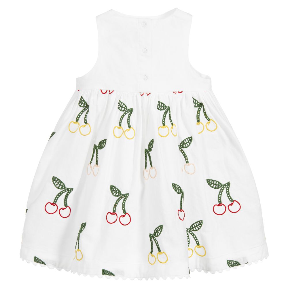 Baby Girls White Cherry Dress
