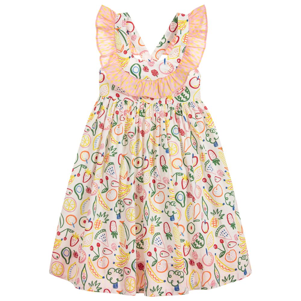 Girls White Fruit Dress