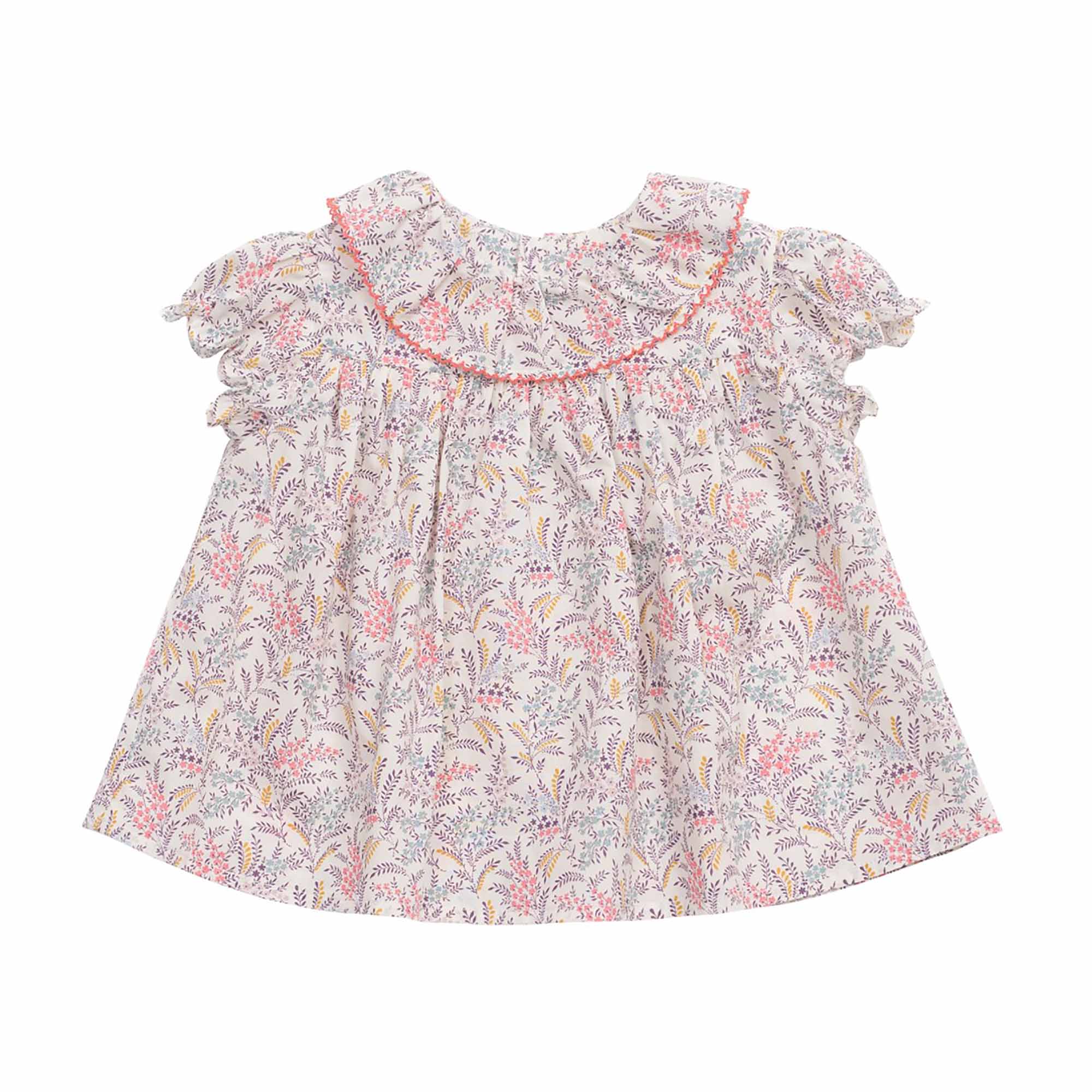 Baby Girls Multicolor Leaf Cotton Blouse