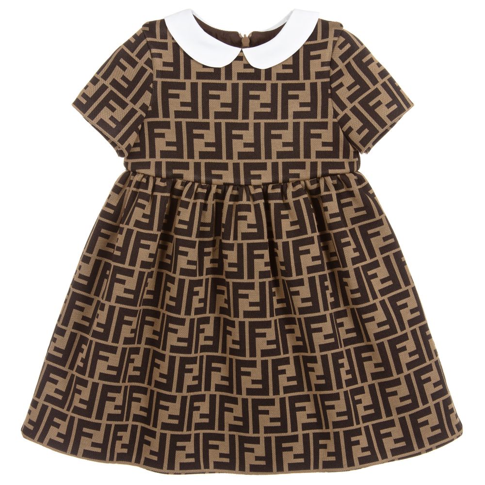 Baby Girls Brown Logo Dress