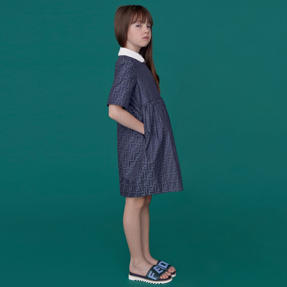 Girls Blue Logo Dress