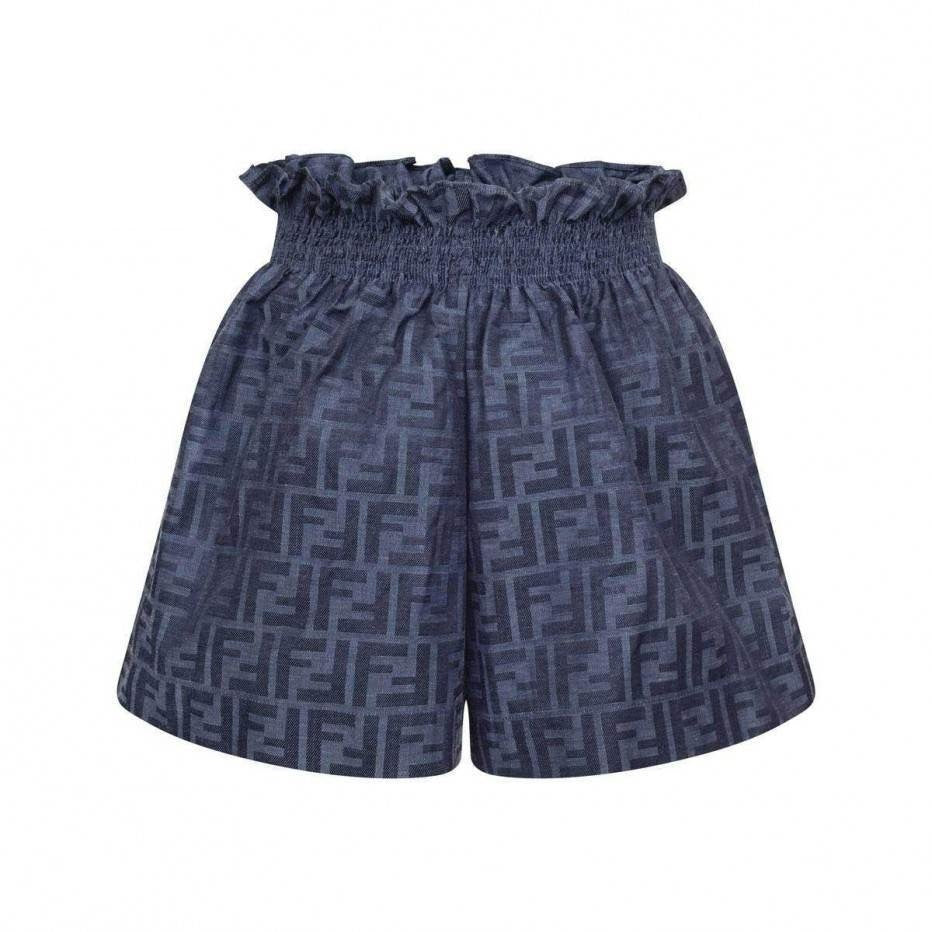 Girls Blue "FF" Logo Shorts