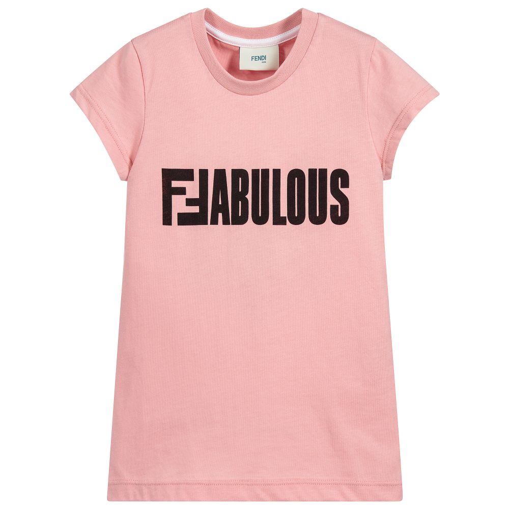 Girls Pink "FF" Logo T-shirt