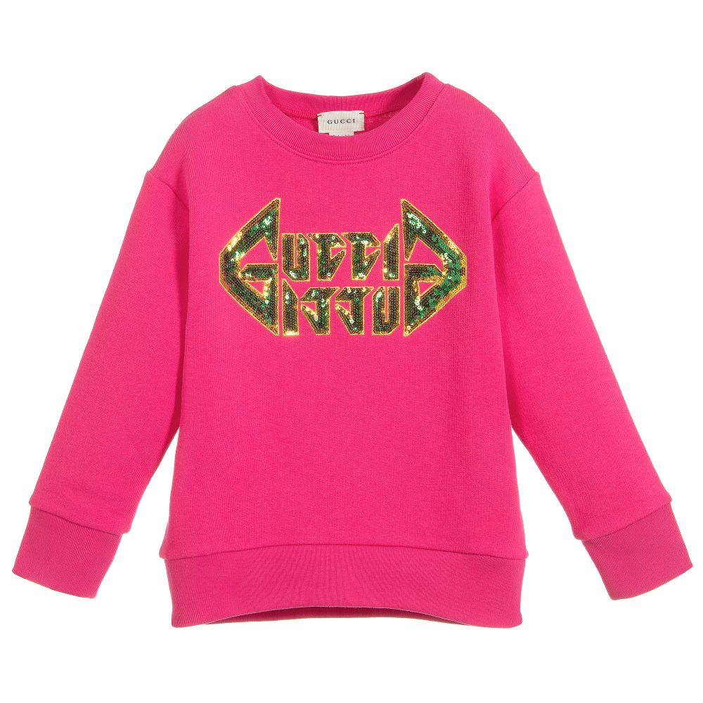 Girls Bright Fuxia Cotton Sweatshirt