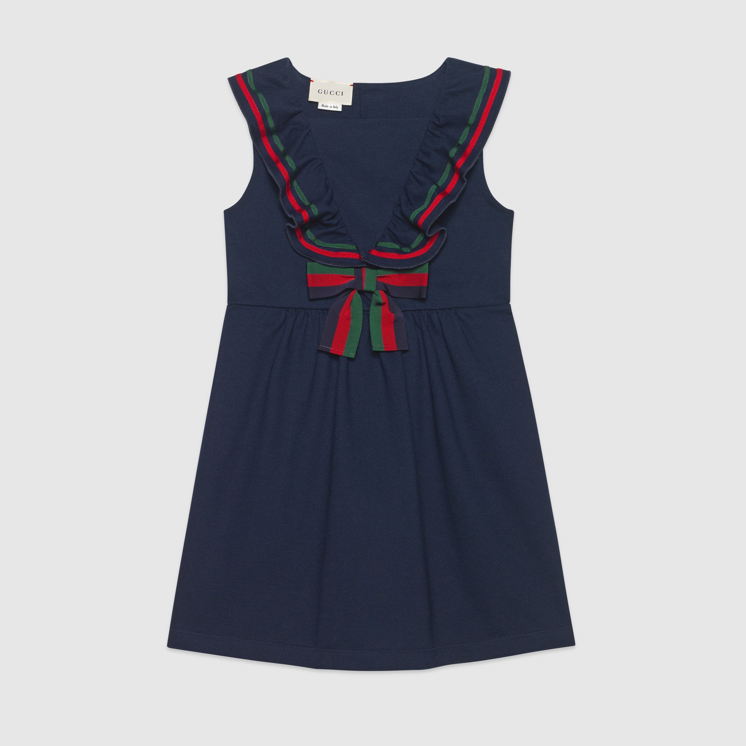 Girls Dark Blue Cotton Dress