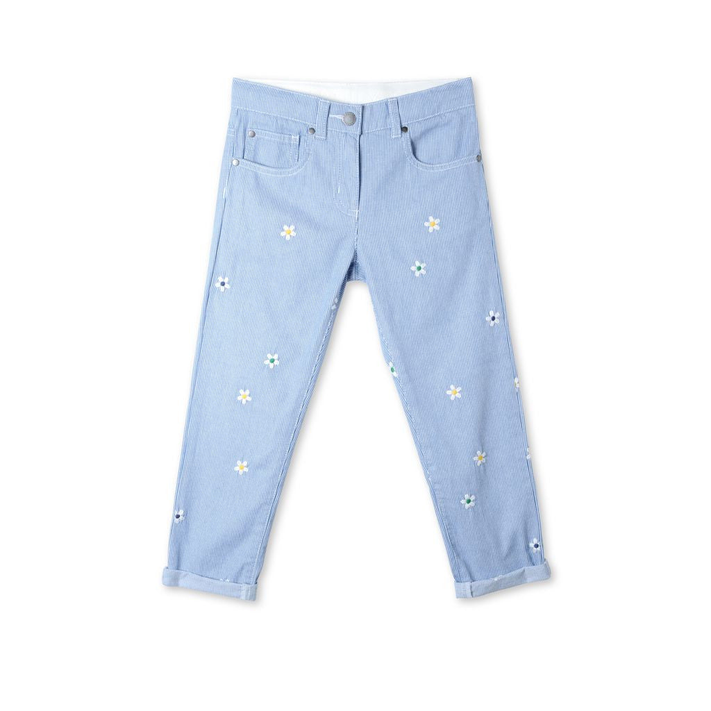 Girls Blue Striped Daisy Lohan Jeans