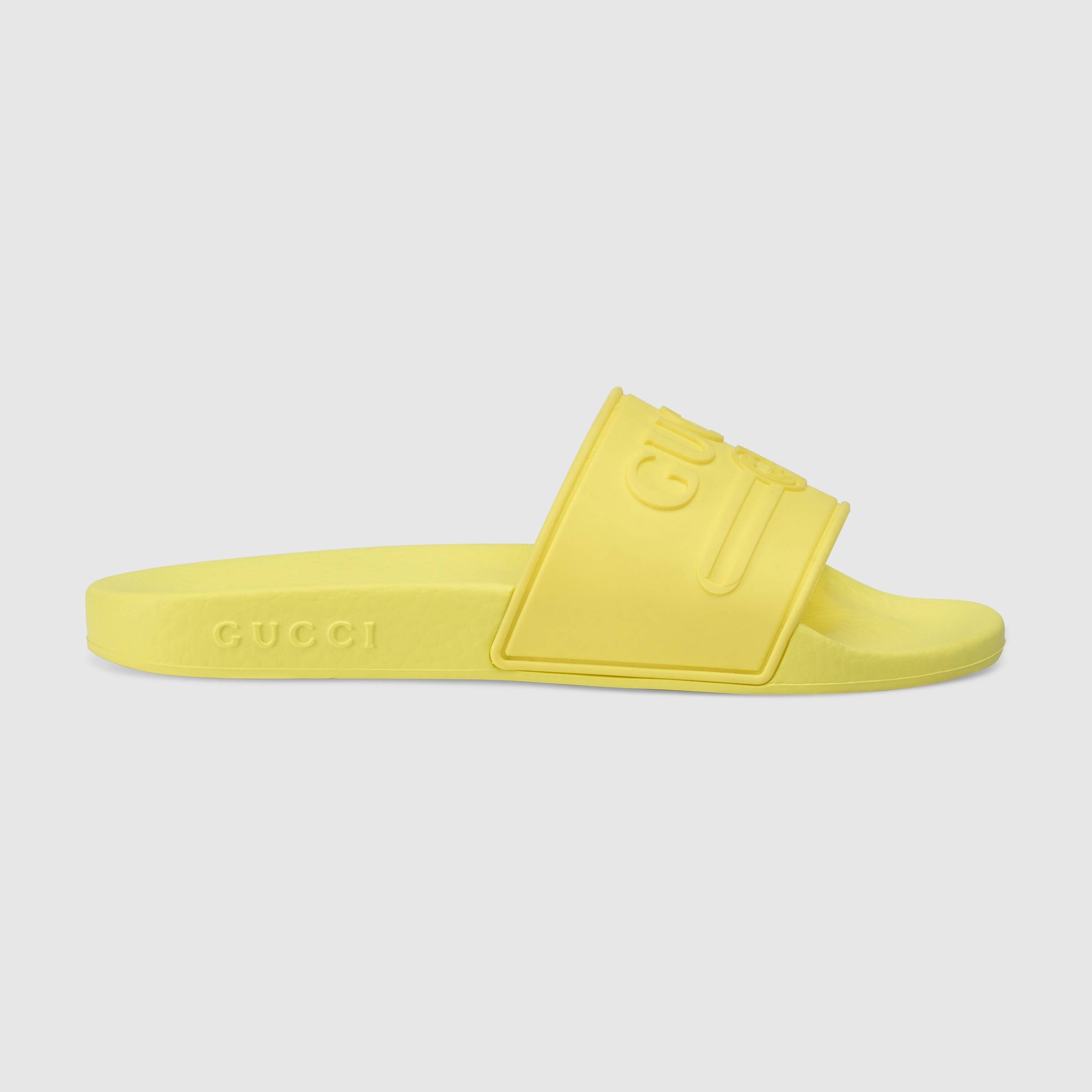 Girls Yellow Logo Sandals