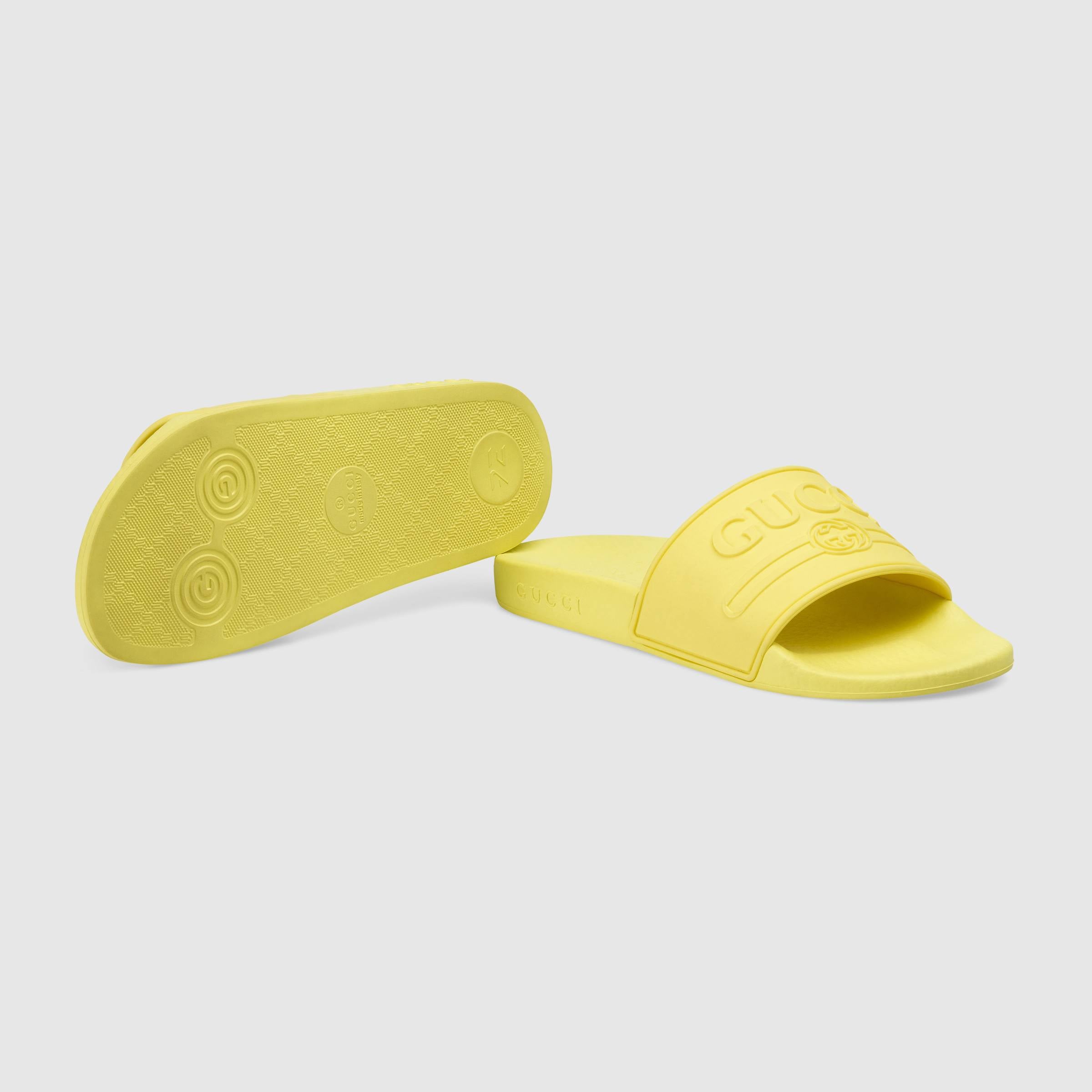 Girls Yellow Logo Sandals