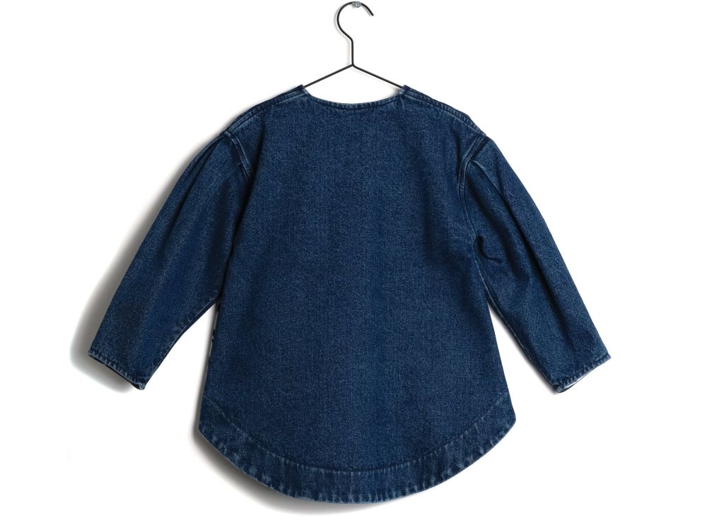 Girls Blue Denim Cotton Coat