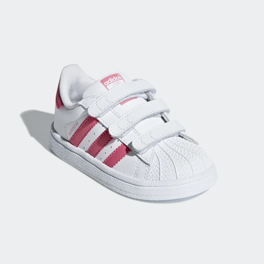 Baby Girls White & Pink "SUPERSTAR" Shoes
