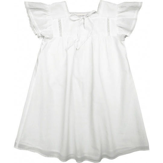 Girls White Cotton Dress
