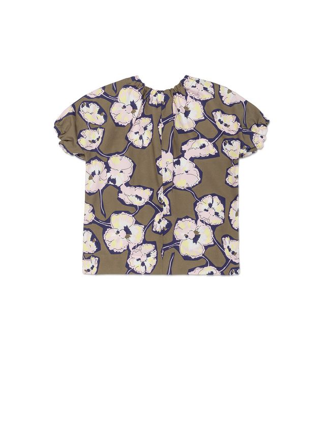 Girls Military Green Cotton T-shirt