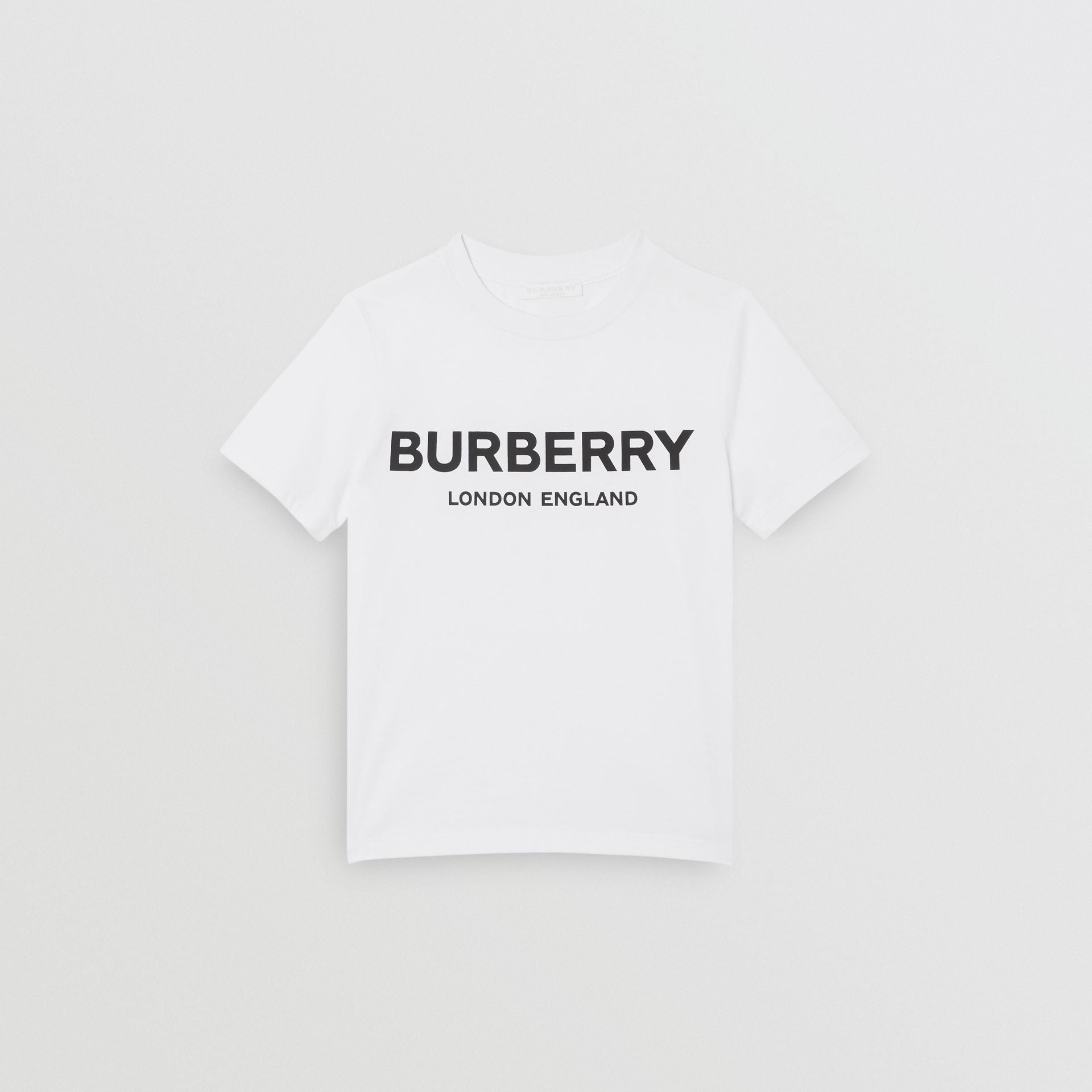 Girls White Logo Cotton T-shirt