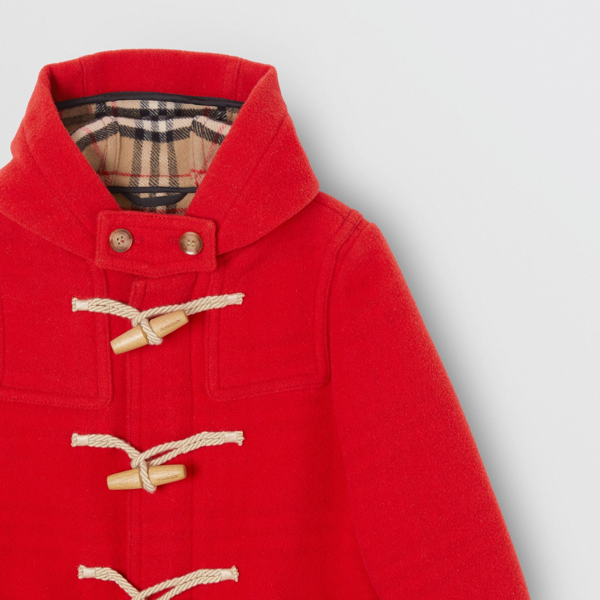 Girls Bright Red Wool Coat