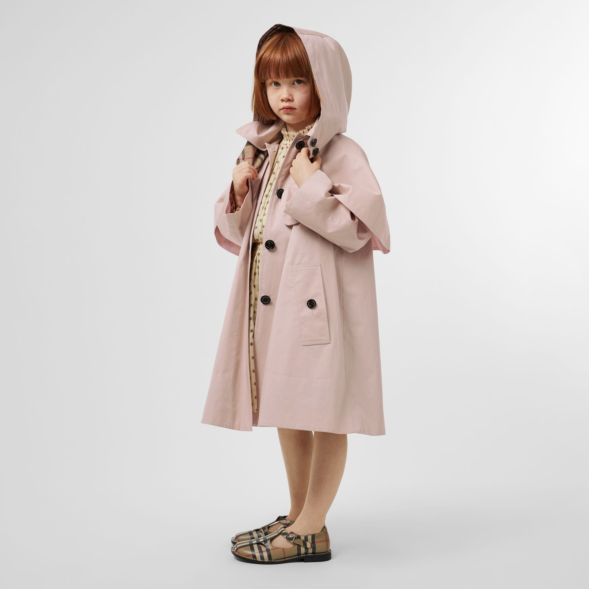 Girls Light Pink Cotton Coat