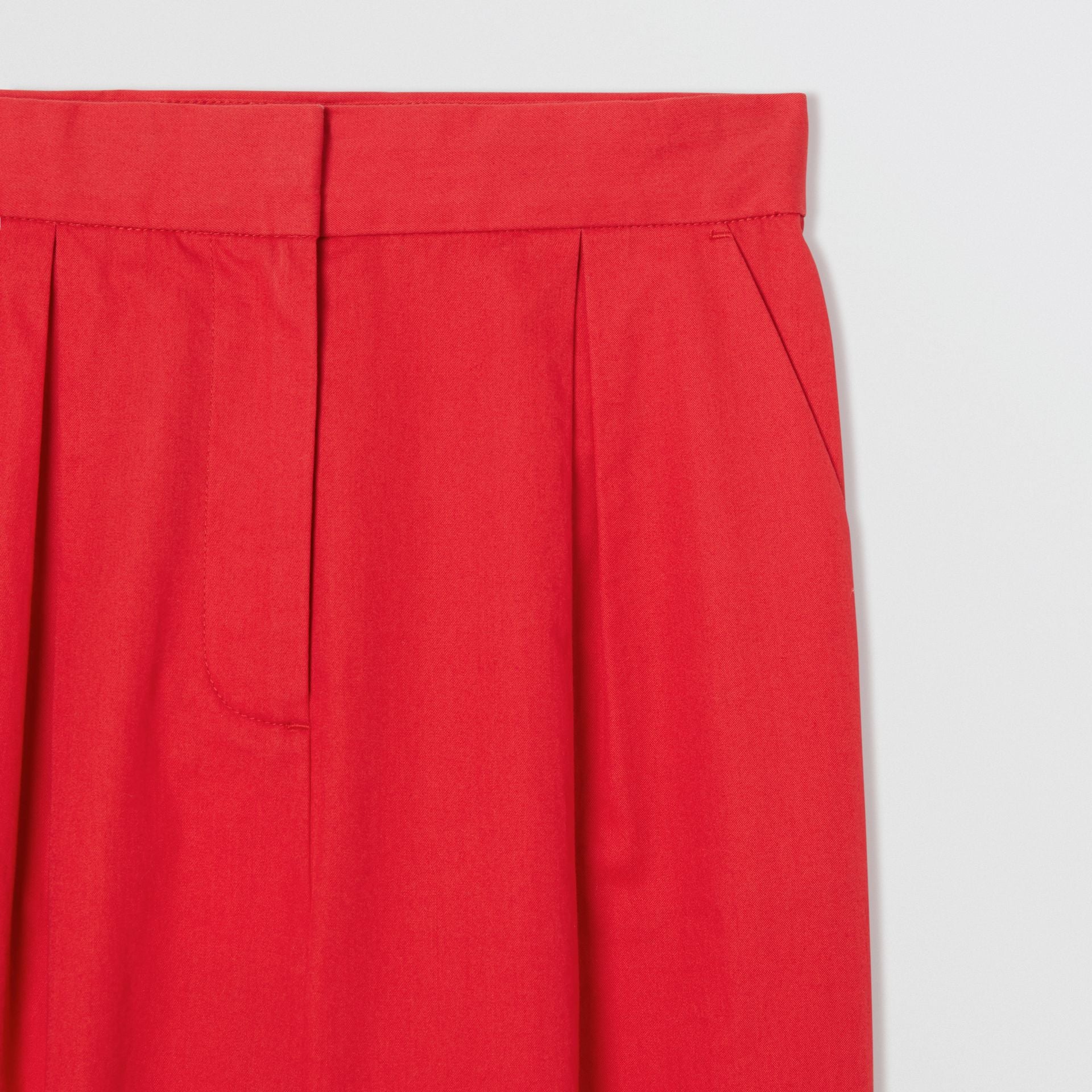 Girls Bright Red Cotton Trousers