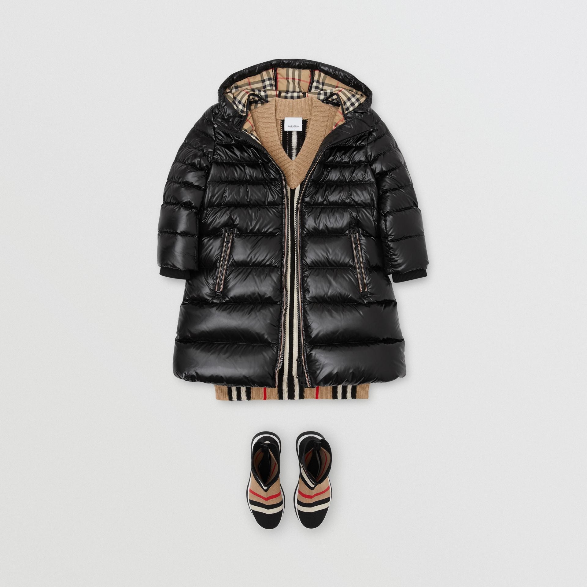 Girls Black Padded Down Coat
